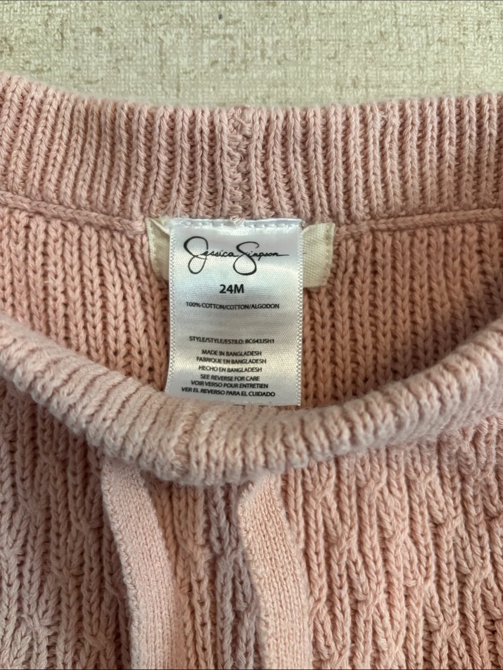 Janie and Jack Dusty Rose Cable Knit Sweater